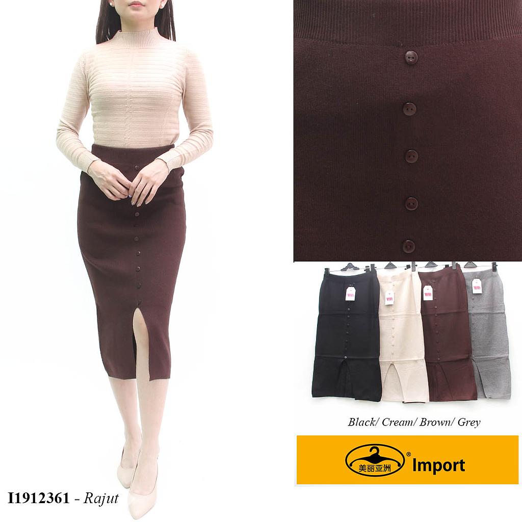 YQH-MS5555 Naura Rok rajut  variasi kancing slit tengah