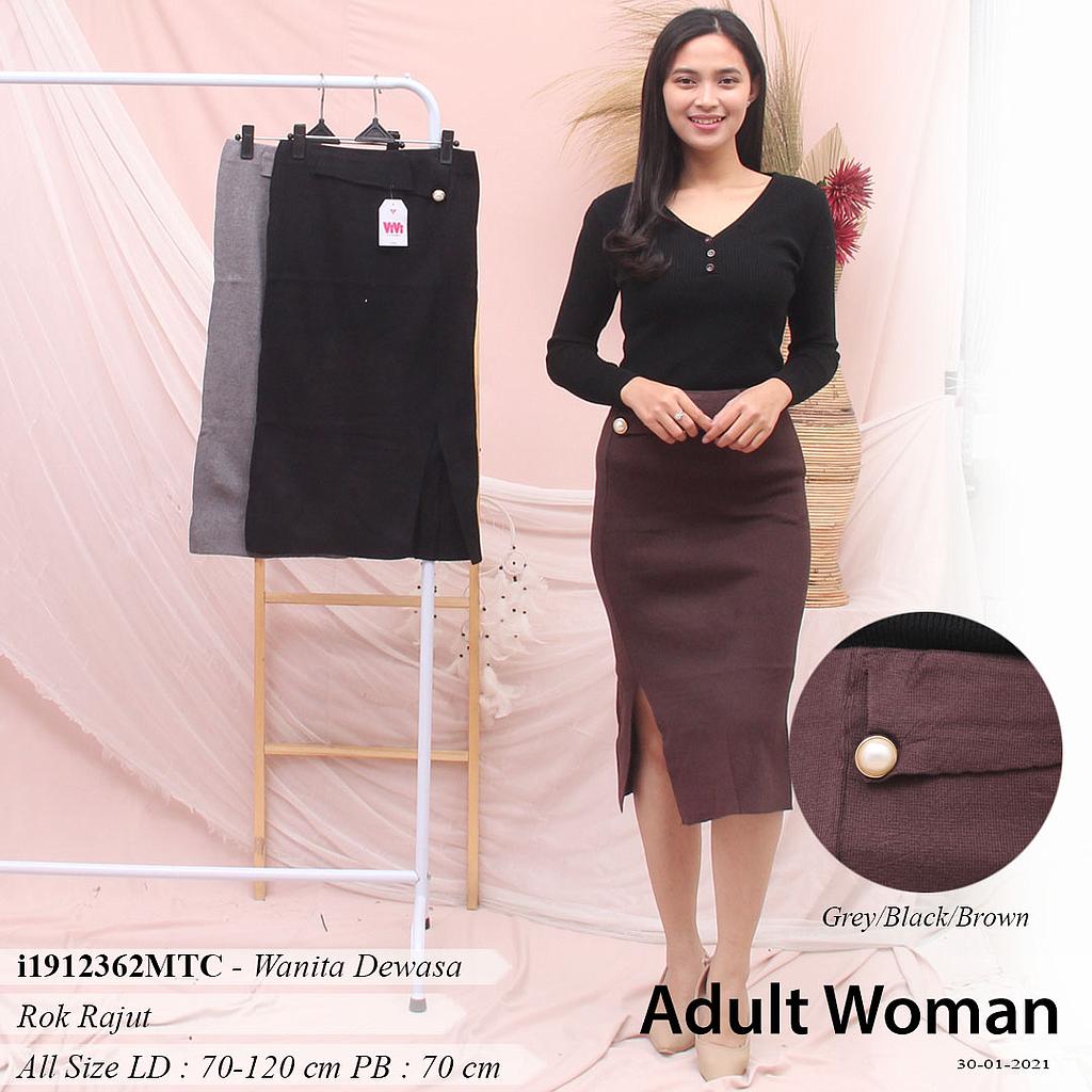 YQH-MS5906 Eliza Rok rajut variasi kancing slit samping