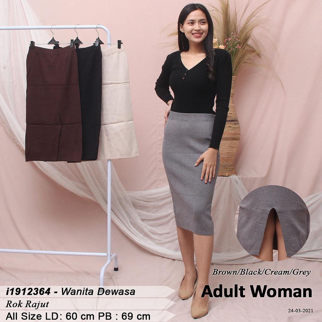 YQH-MS5908 Oliva Rok rajut variasi kancing asimetris