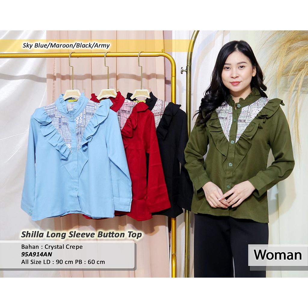 shilla long sleeve button top