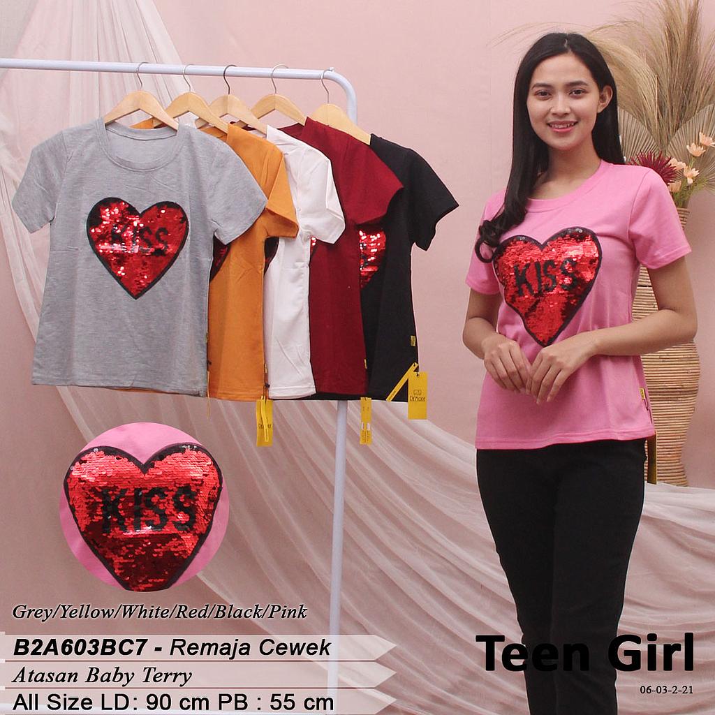 LUNITA ATASAN OBLONG BASIC + AP LOVE MERAH
