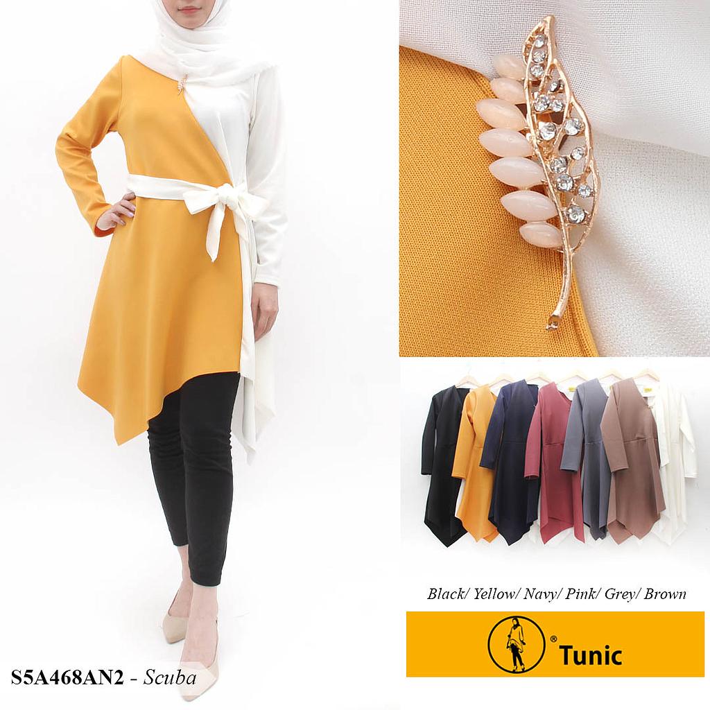 VINA DRESS TUNIK SCUBA KOMBINASI + BROS