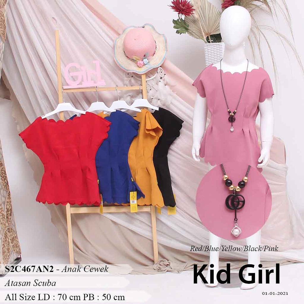 LUNA BLOUSE AWAN KIDS LIPIT PINGGANG + KALUNG