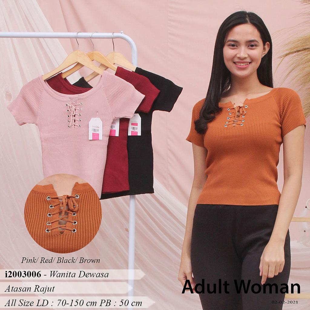 YQH-MS2313 Rena atasan rajut variasimata ayam
