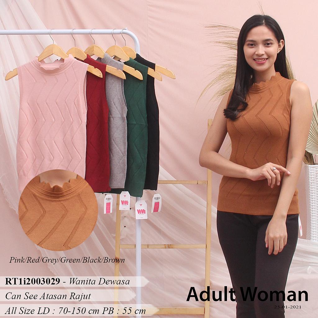 YQH-MS322 Tyra atasan rajut tangan pendek