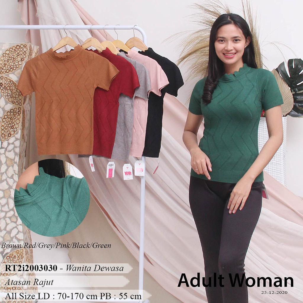 YQH-MS322-1 Tyra atasan rajut tangan pendek