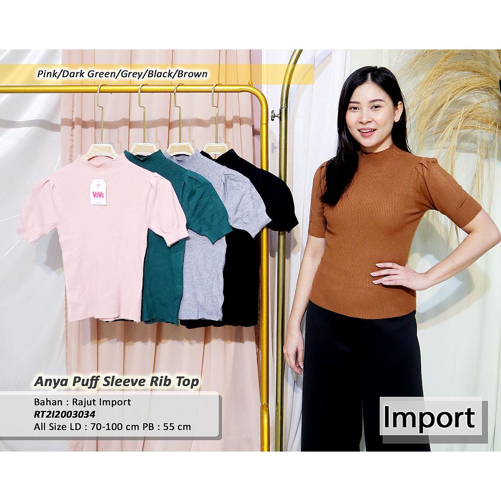 Anya Puff Sleeve Rib Top