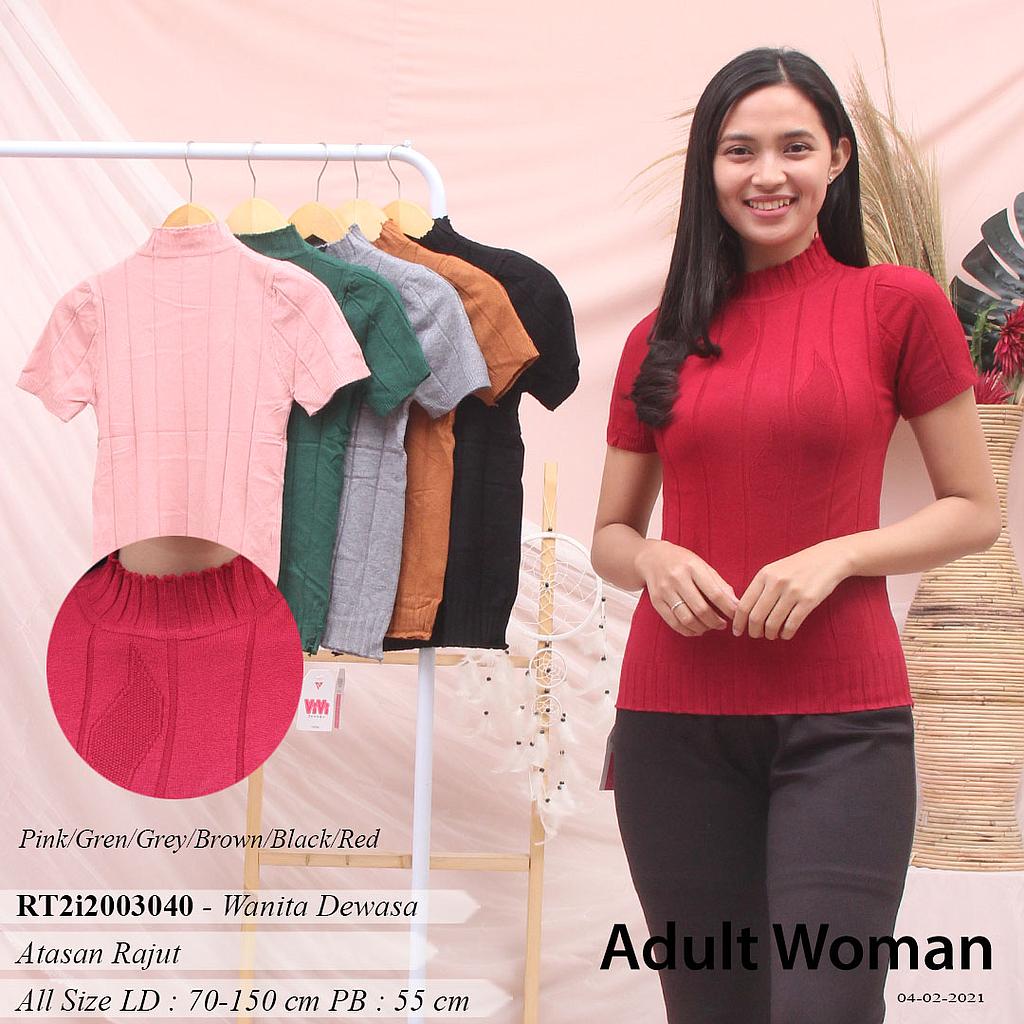 YQH-MS603-1 Naomi atasan rajut tangan pendek turtleneck
