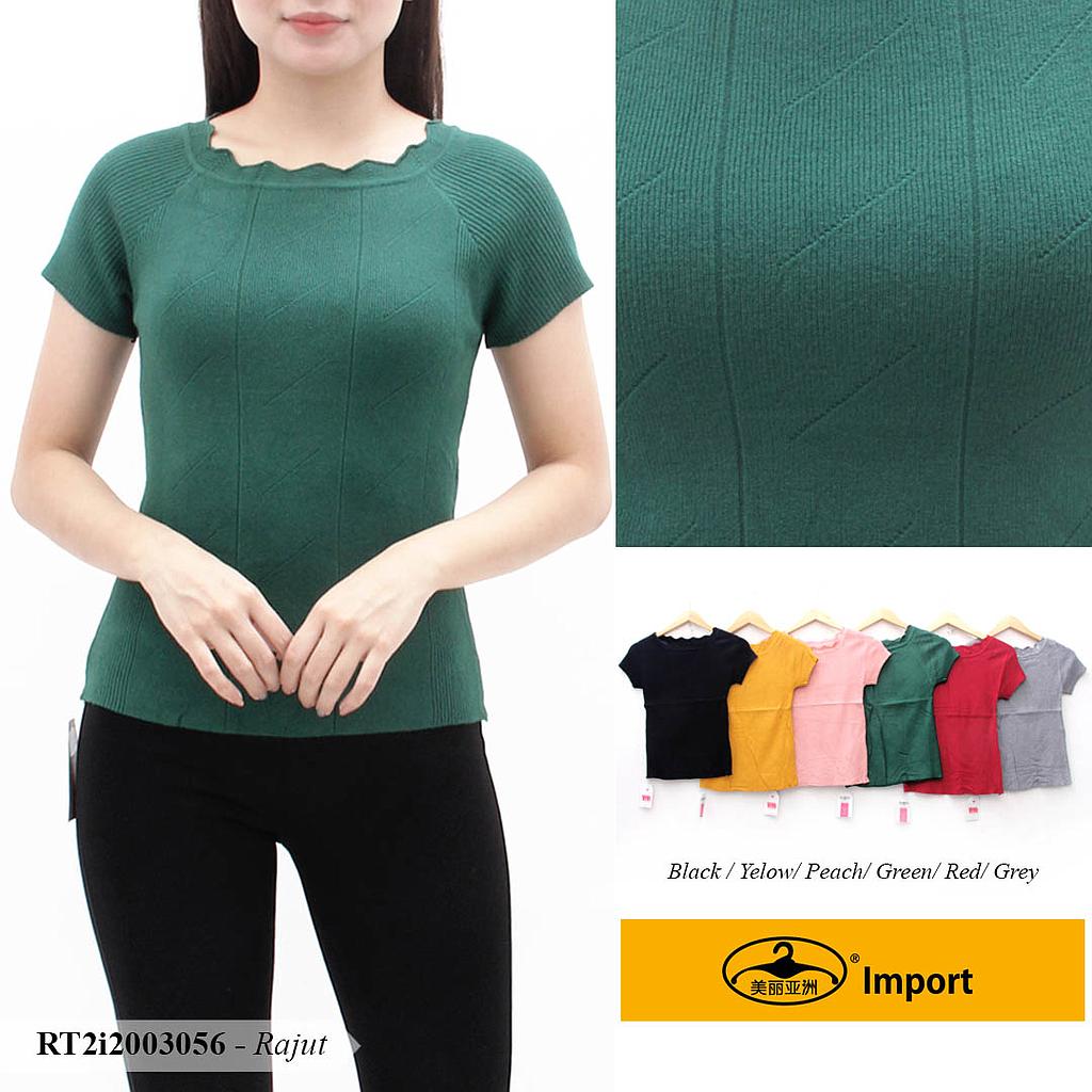 YQH-MS647-1 Ramia atasan rajut leher zigzag