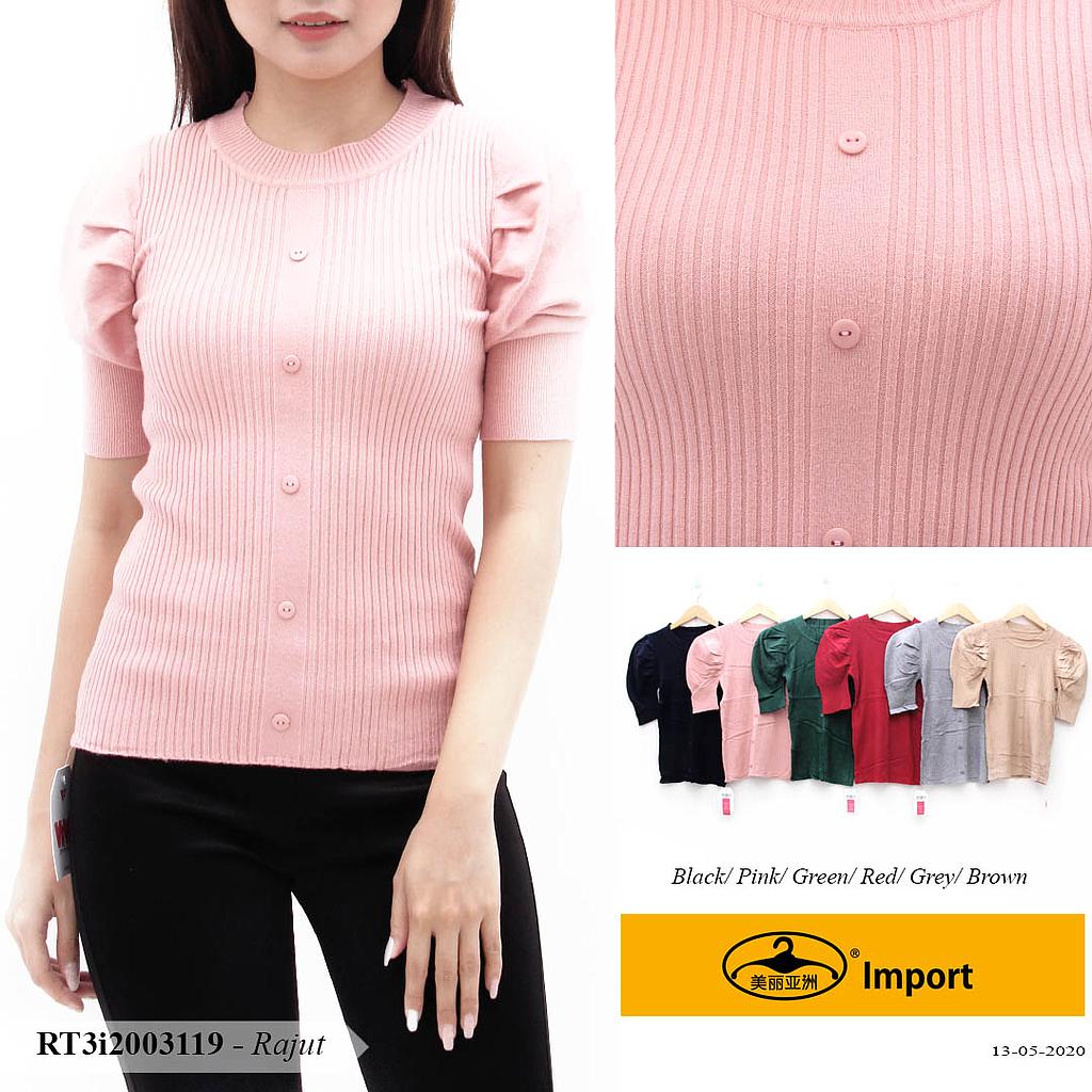 YQH-MS2020P-1 Soraya atasan rajut turtleneck lengan puff