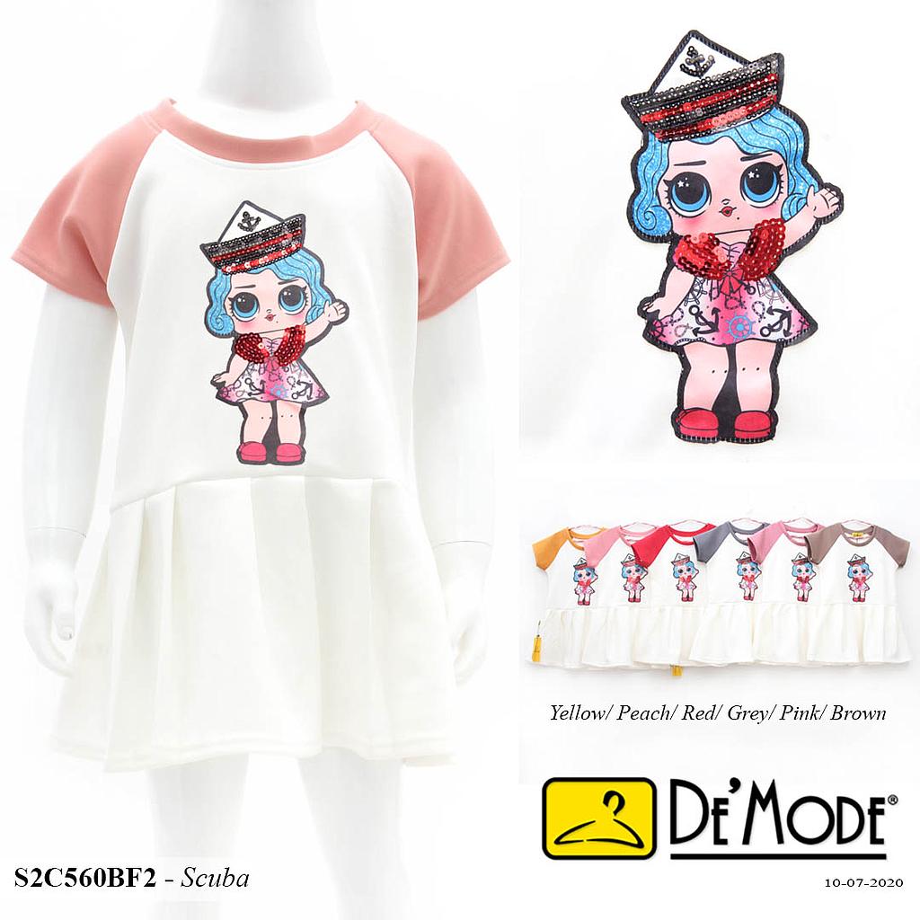 NIRMALA DRESS KID TGN RAGLAN KOMB + AP L. RAMBUT BIRU 