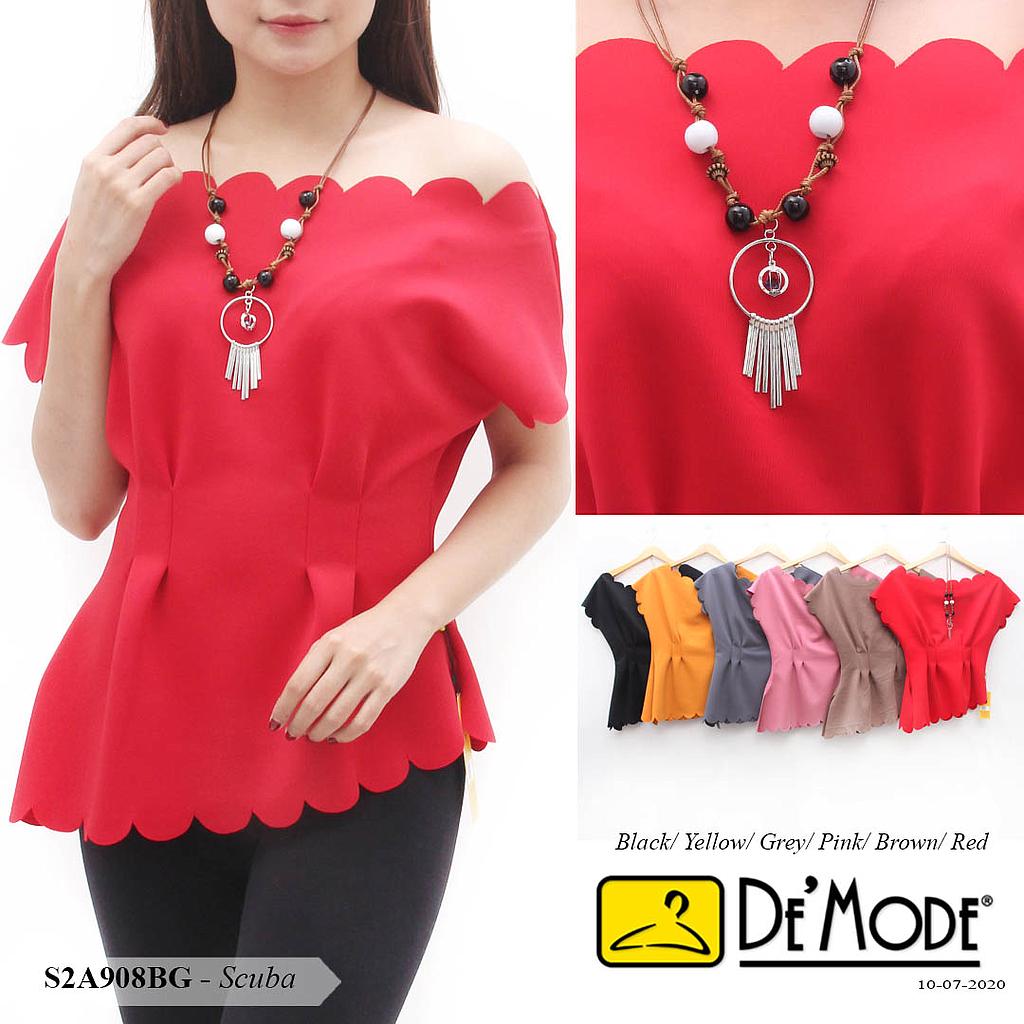 LUNA BLOUSE AWAN LIPIT PINGGANG + KALUNG