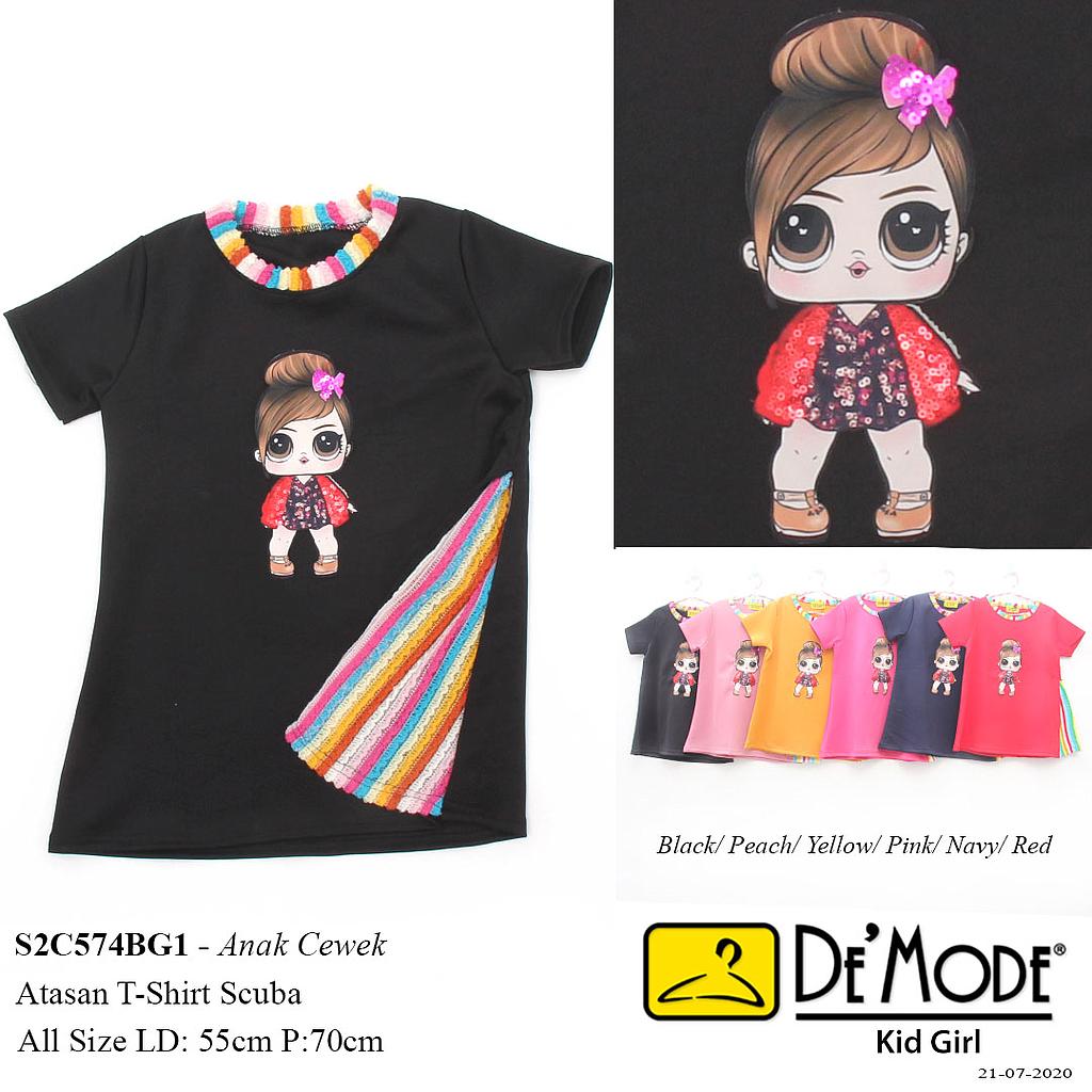 CARLA DRESS KID KOMBINASI PELANGI + APLIKASI