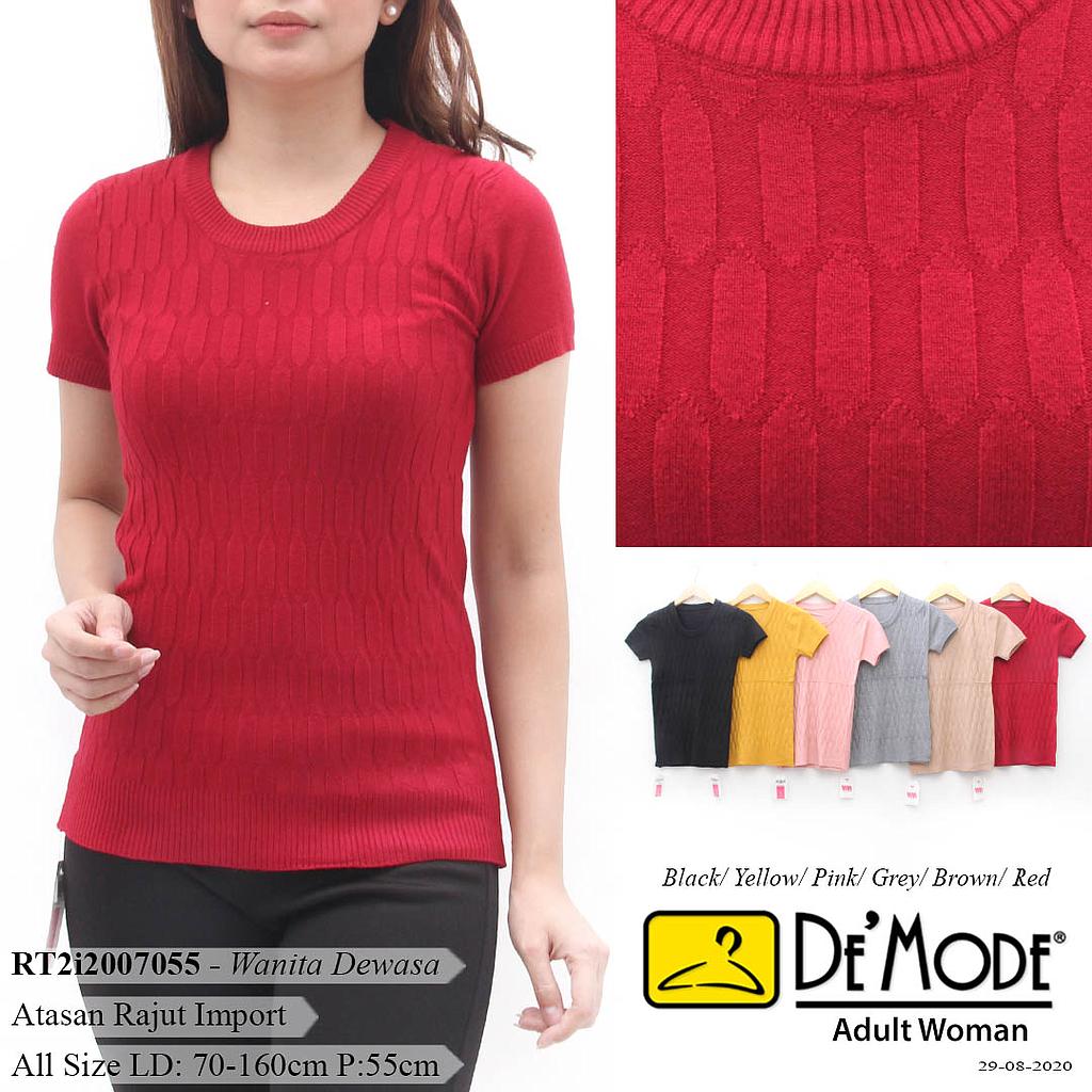 YQH-MS605-1 Laura atasan rajut tekstur stripe