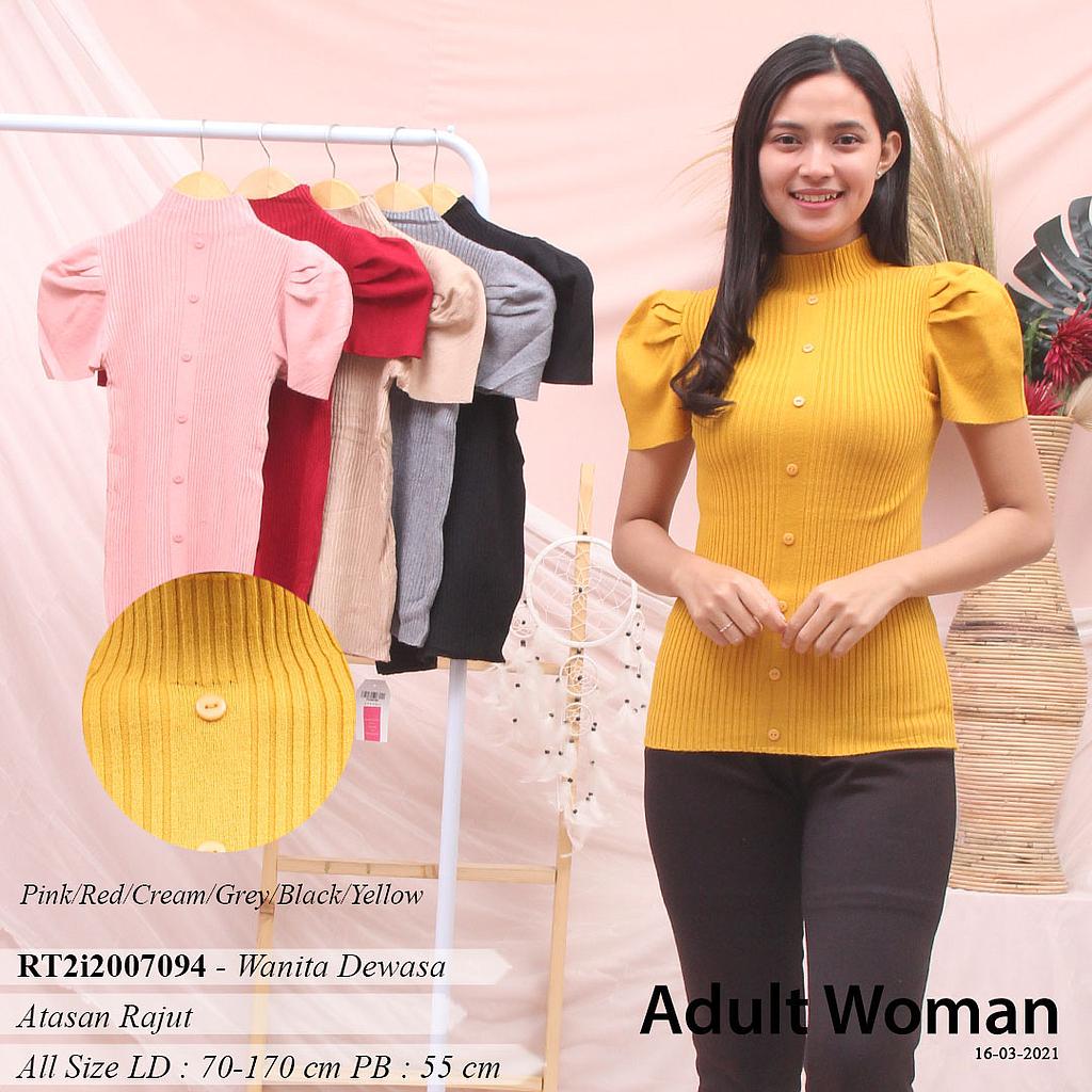 YQH-MS129-1 TIFANNY ATASAN RAJUT TGN PUFF VARIASI KANCING