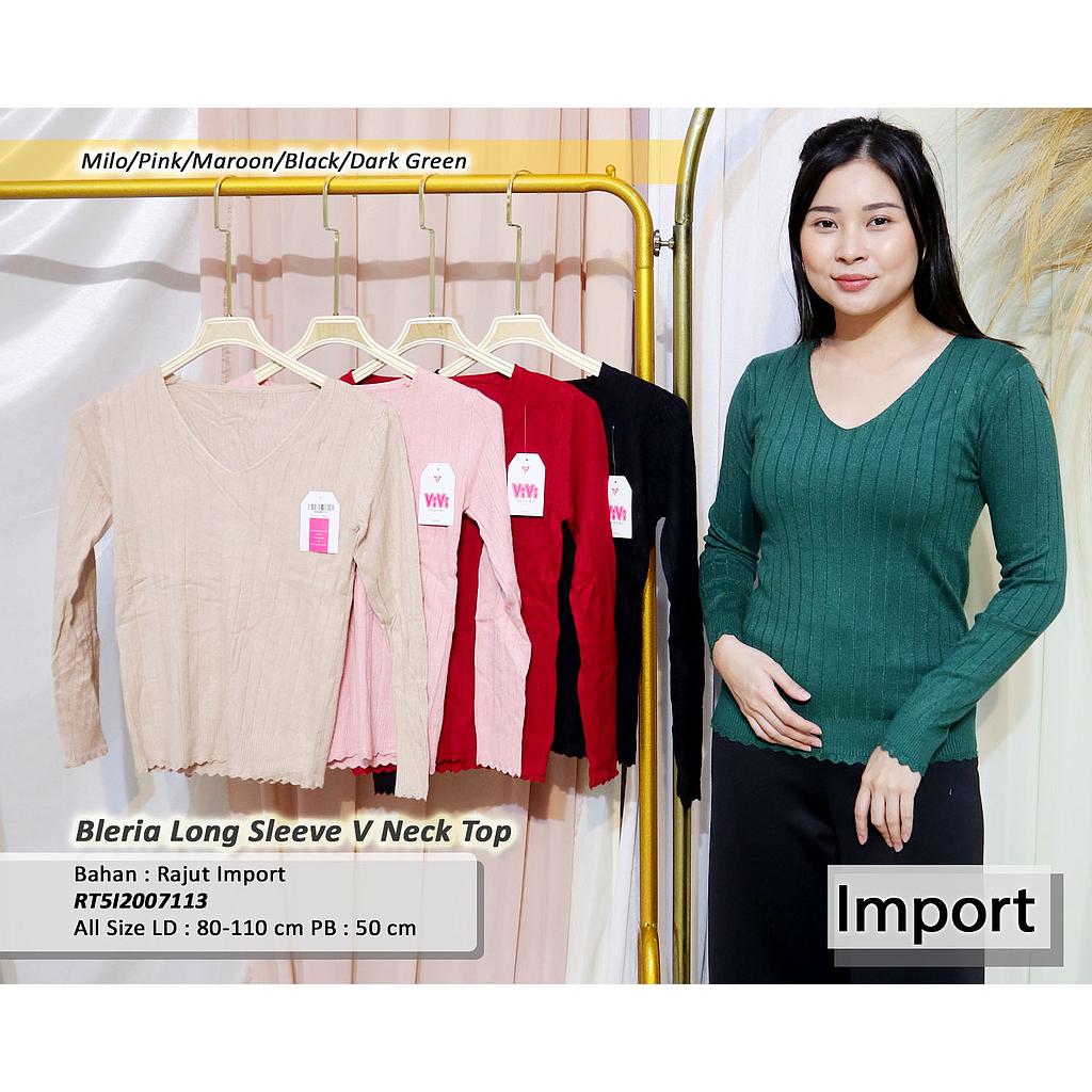 Bleria long sleeve v neck top