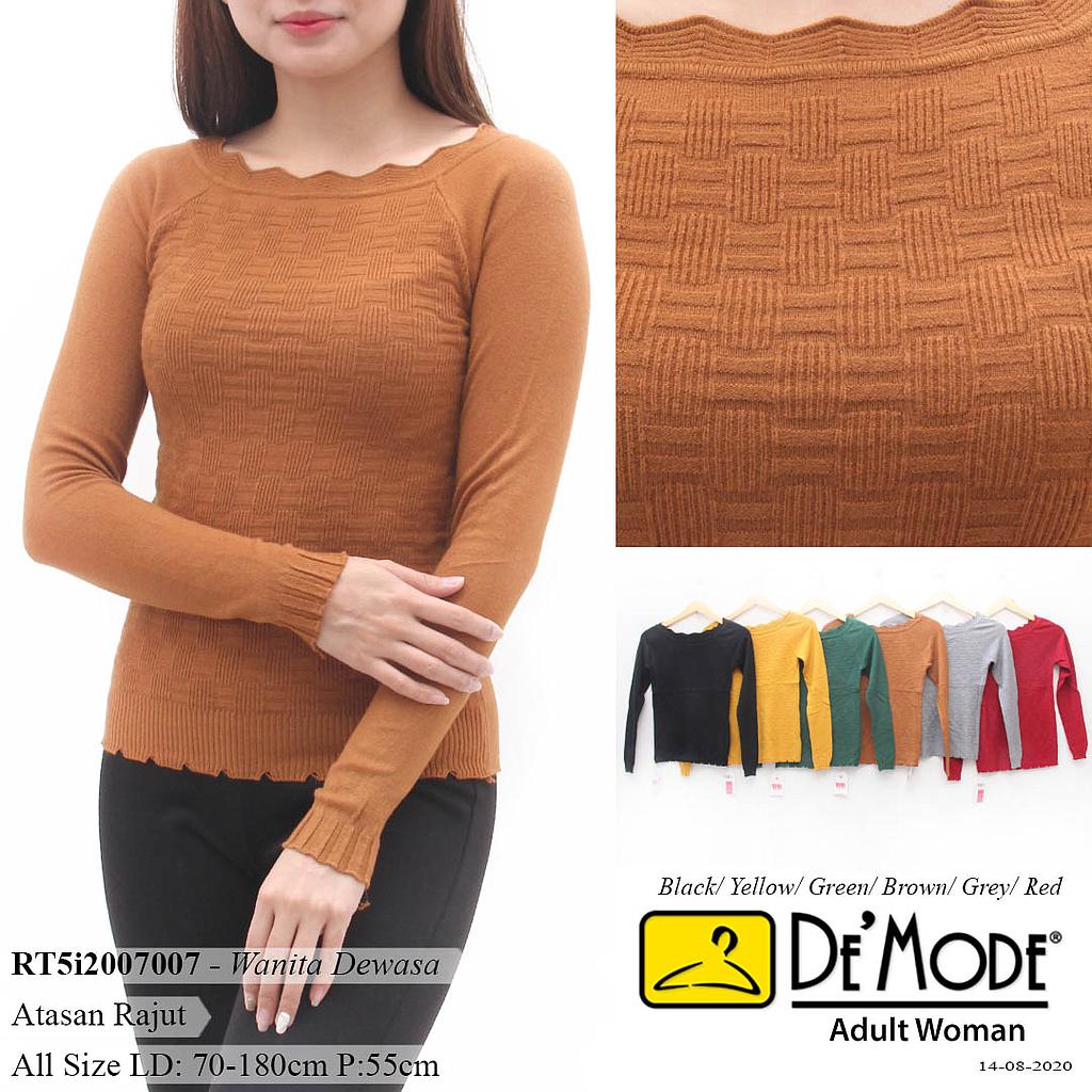 YQH-MS506 Mirna atasan tgn pjg rajut leher zigzag