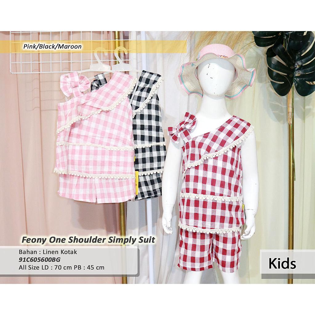 Feony One shoulder simply suit