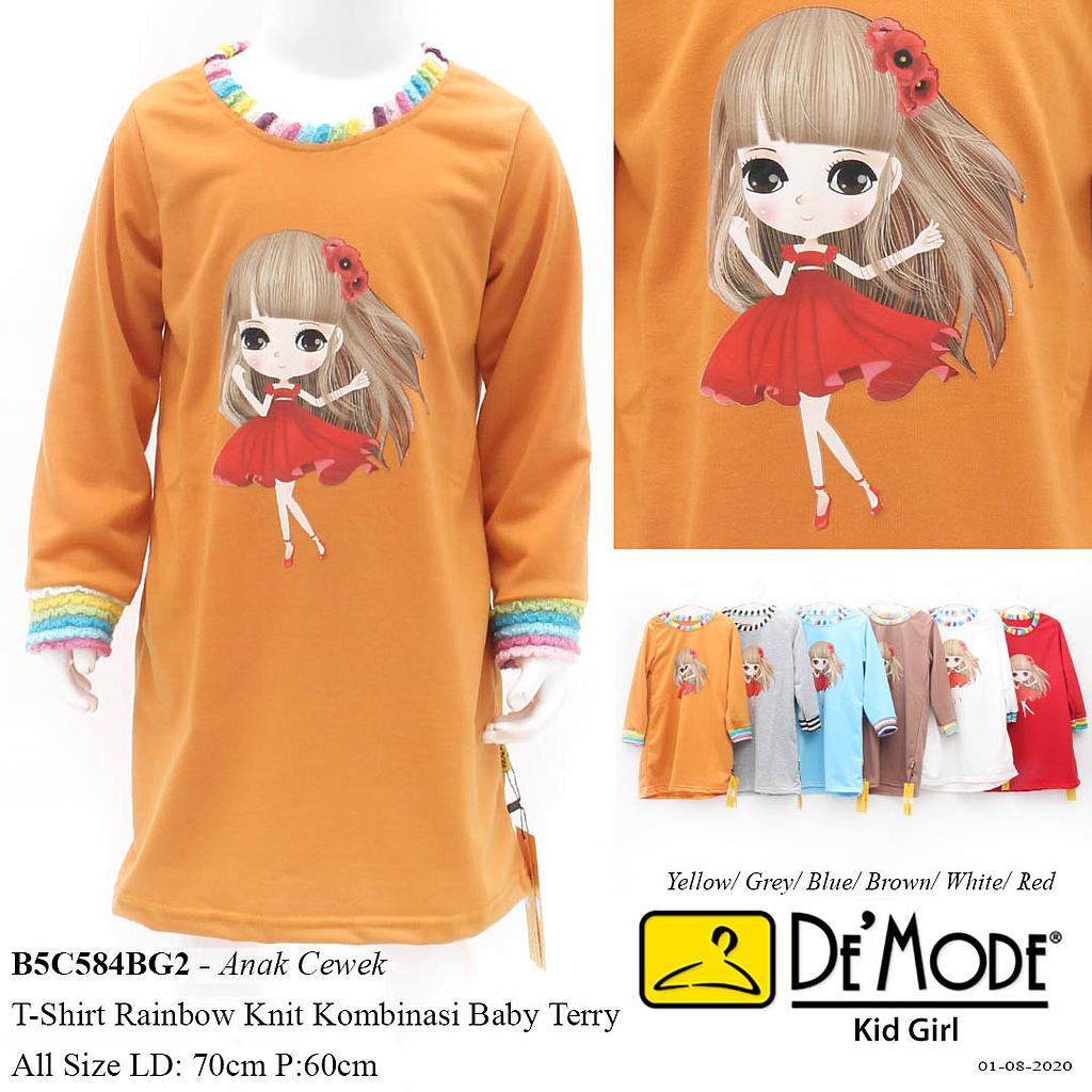 DEVE ATASAN KID KOMBINASI RIB PELANGI + APLIKASI