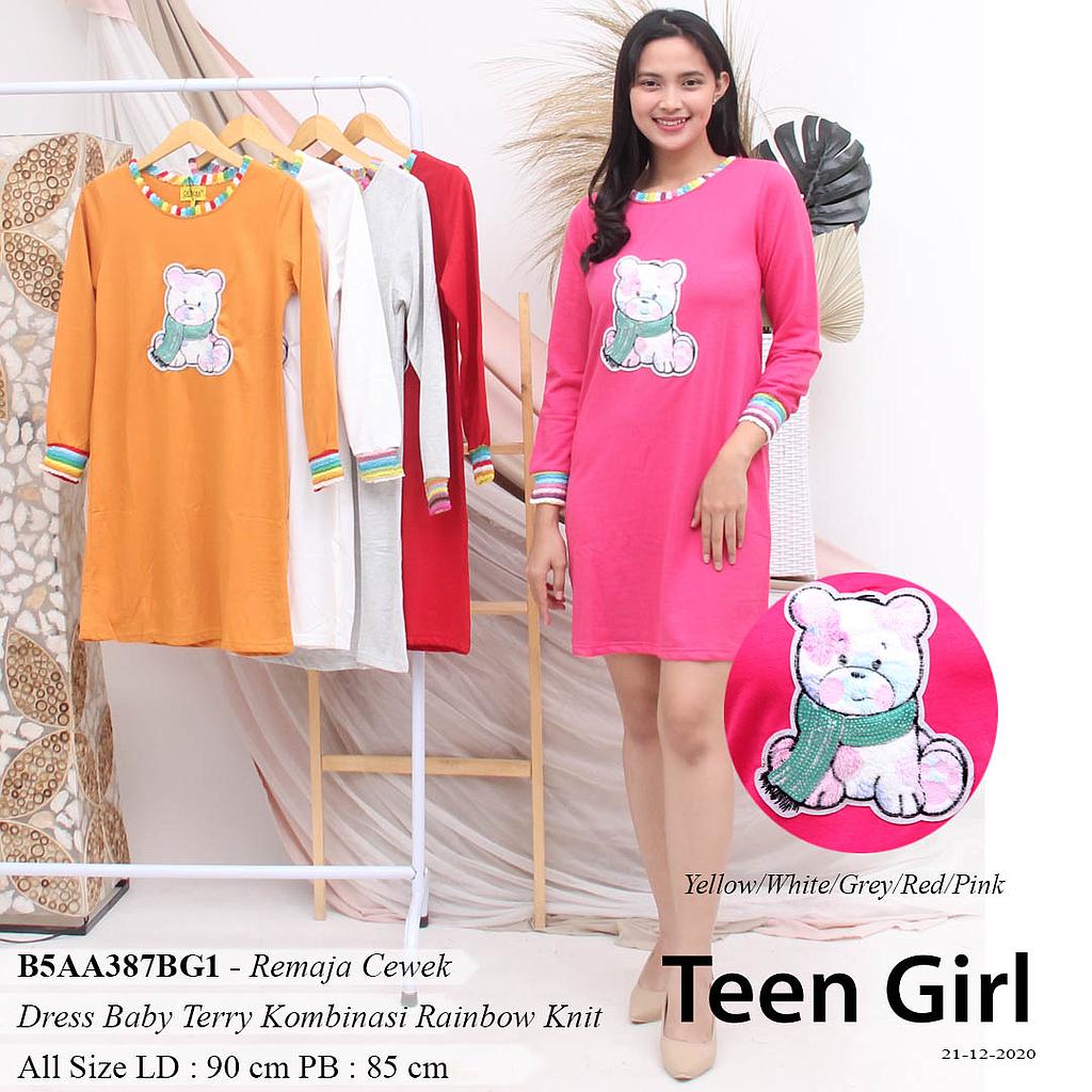 KYLE DRESS TGN PANJANG + APLIKASI BEAR