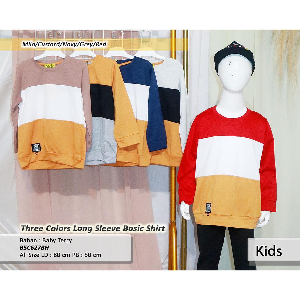 Three colors long sleeve basic shirt