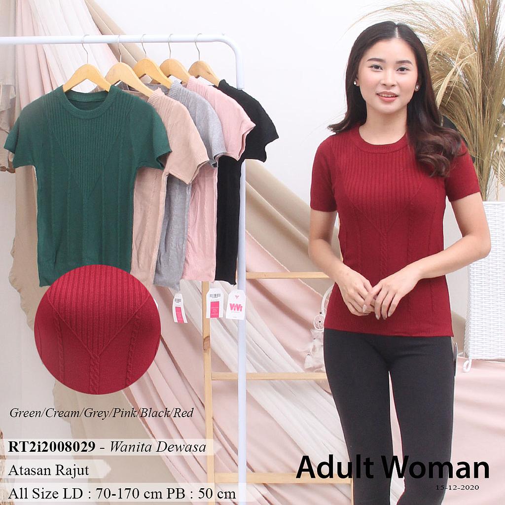 YQH-MS15-1 Sonya ataasan rajut basic tangan pendek
