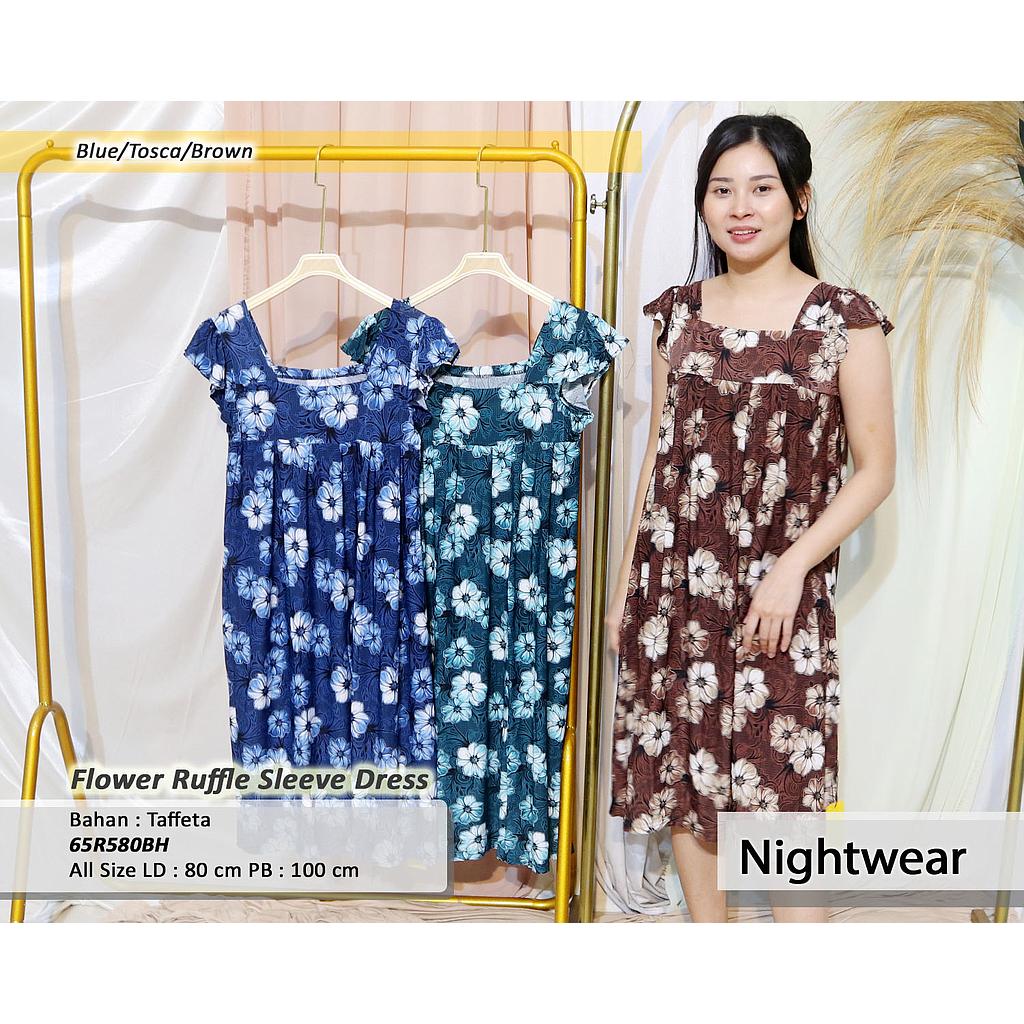 Flower Ruffle sleeve dress