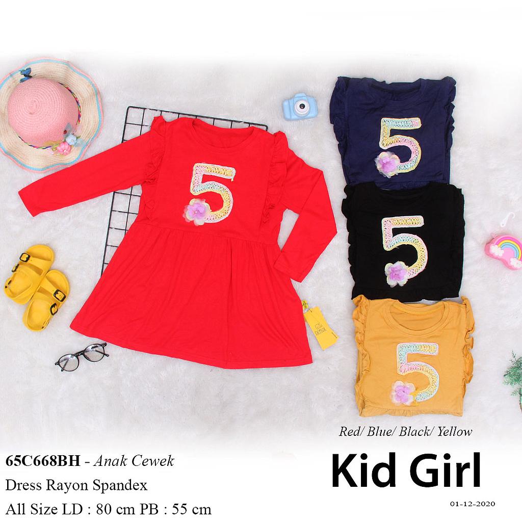 ALIKA DRESS KID LISU KERUT + APLIKASI 