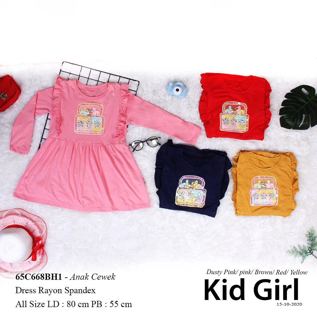 ALIKA DRESS KID LISU KERUT + APLIKASI