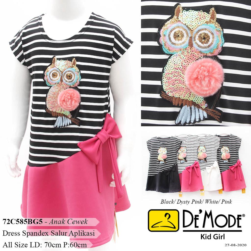 ZA. DRESS KID KOMBINASI + PITA APLIKASI