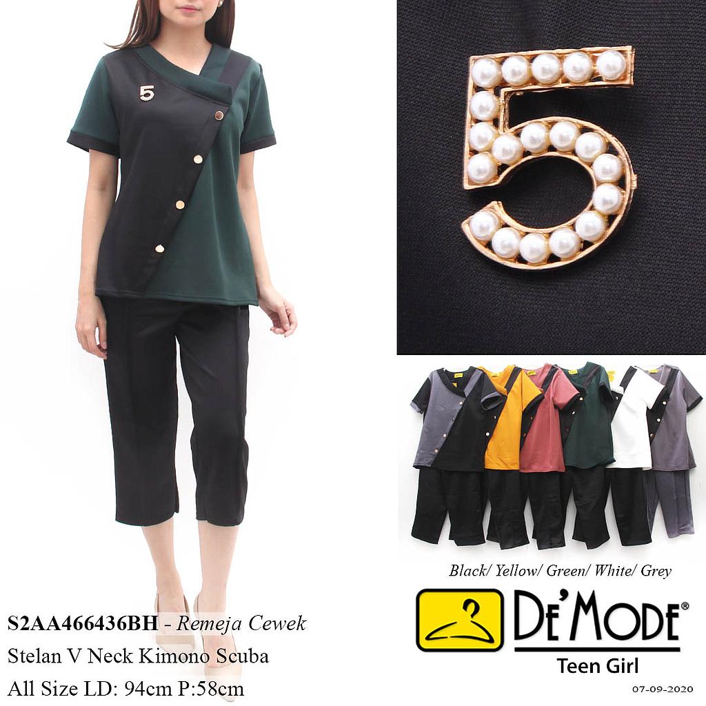ALEA SETELAN V NECK ASIMETRIS + KANCING & BROS 