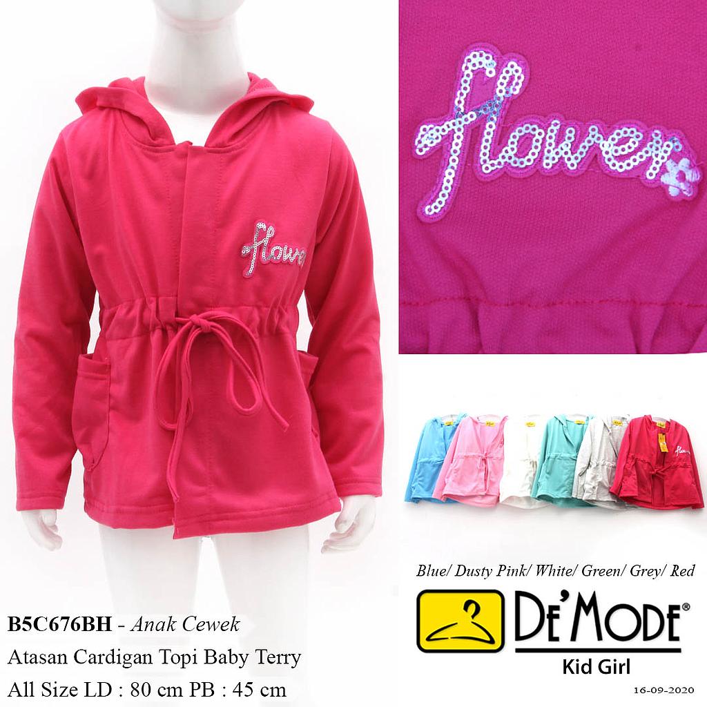 NAIRA ATASAN HOODIE PINGGANG SERUT + APLIKASI LOGO FLOWER
