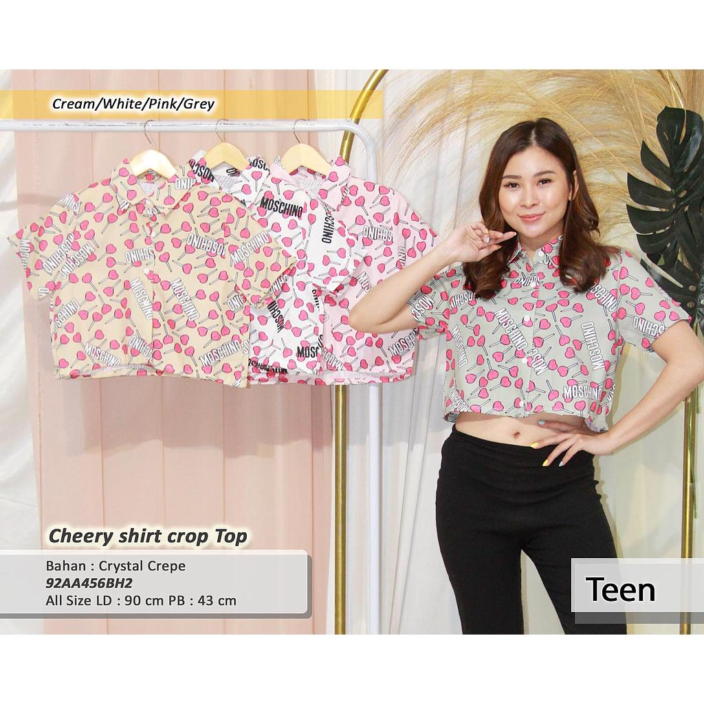 Cheery Shirt crop Top