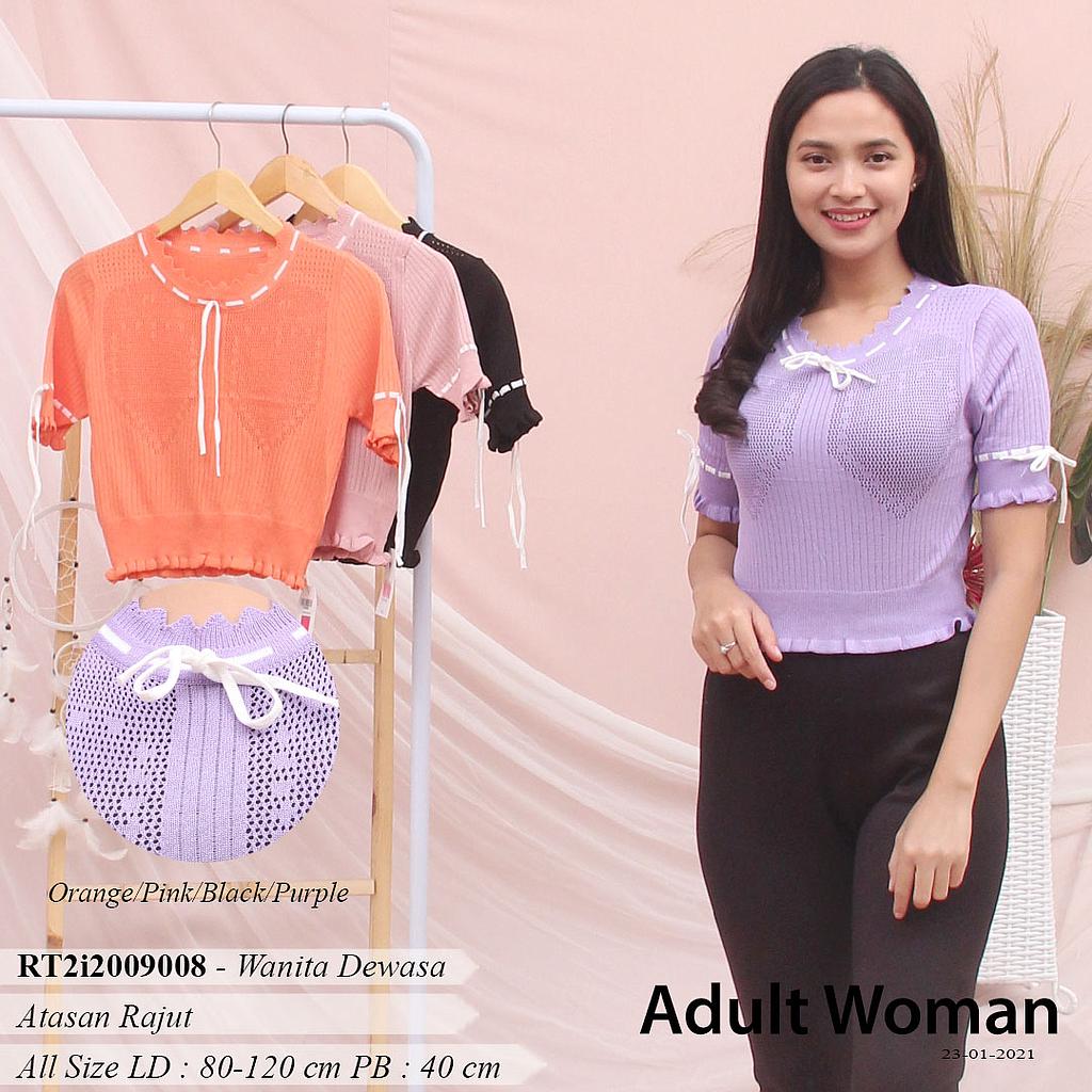CROP TOP RAJUT SELIP PITA LEHER-ZQ-MS32013