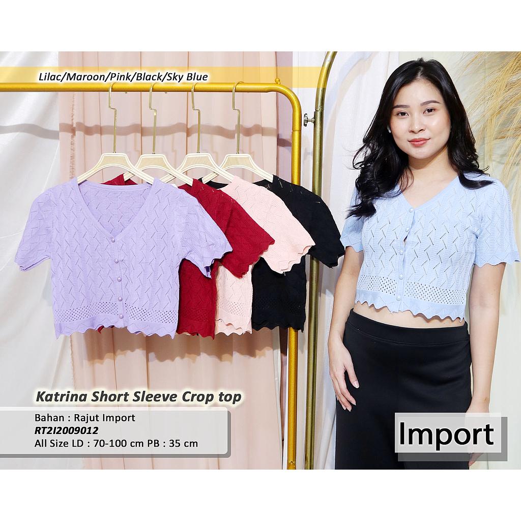 Moana short sleeve Button crop top