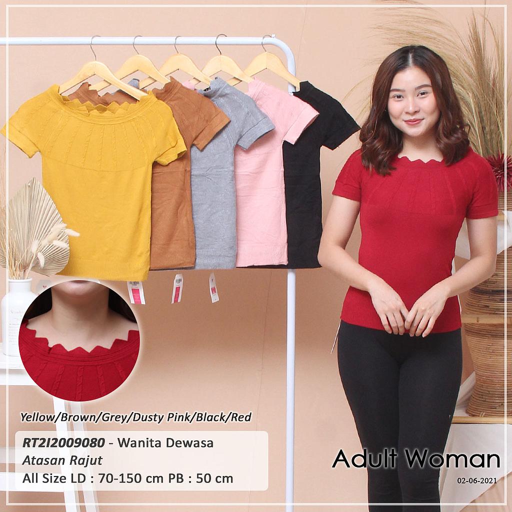YQH-MS303-1 Kinaya atasan rajut leher zigzag