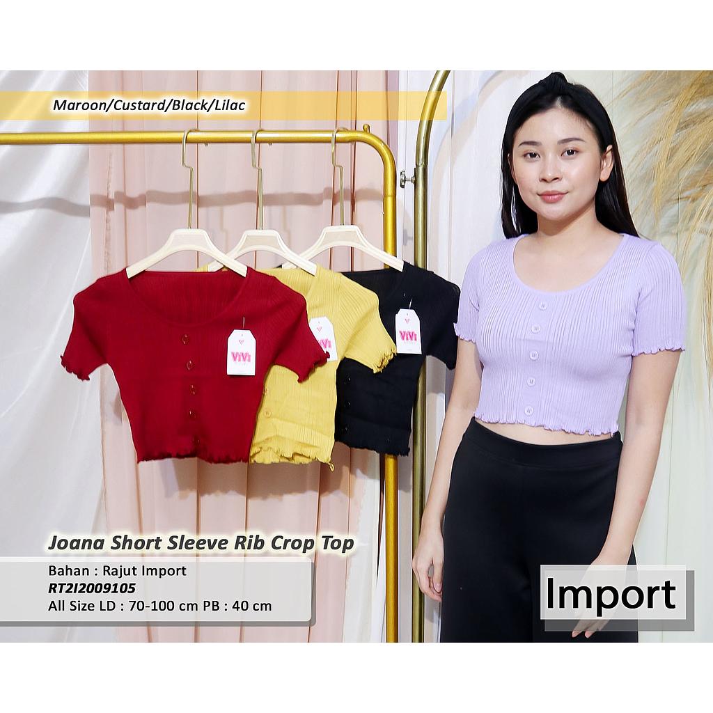 Joana Short Sleeve Rib Crop Top