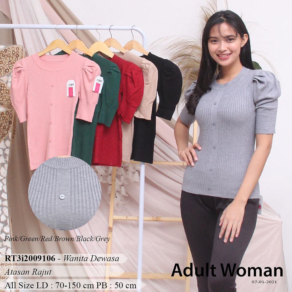 YQH-MS2020P-1 Soraya atasan rajut turtleneck lengan puff