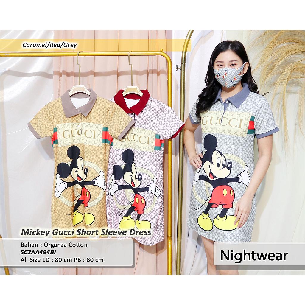 Mickey Gucci Short Sleeve Dress