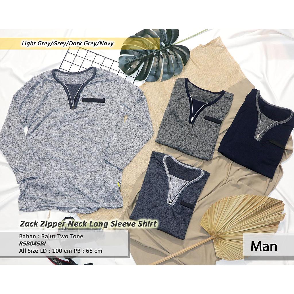 Zack Zipper Neck long sleeve shirt