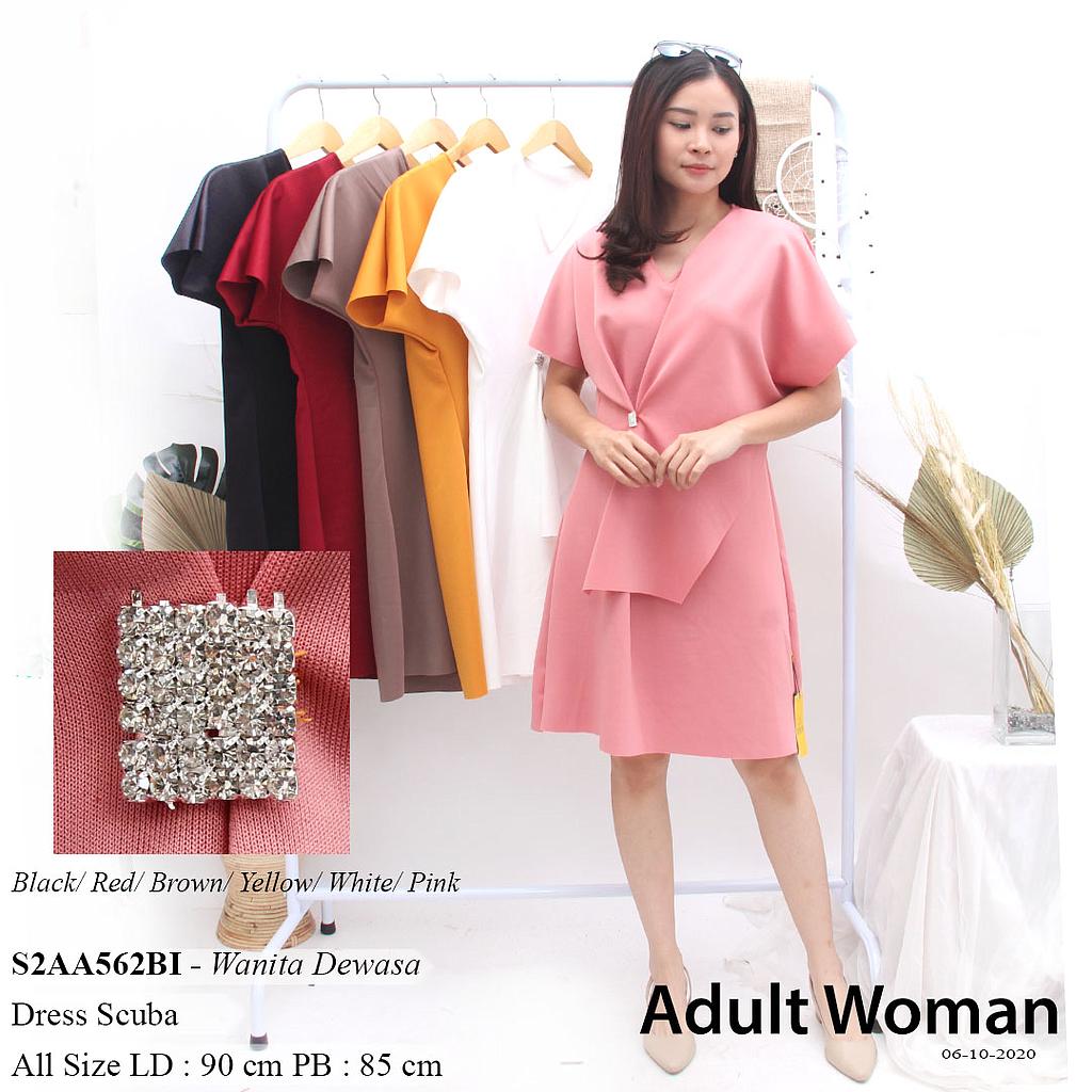 MICHELLE DRESS  V NECK KANCING DIAMOND SCUBA 