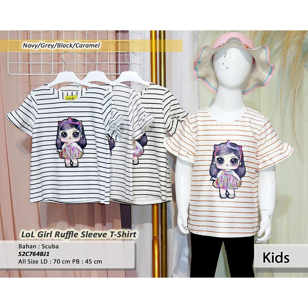 LOL Girl ruffle sleeve T-shirt(C764)