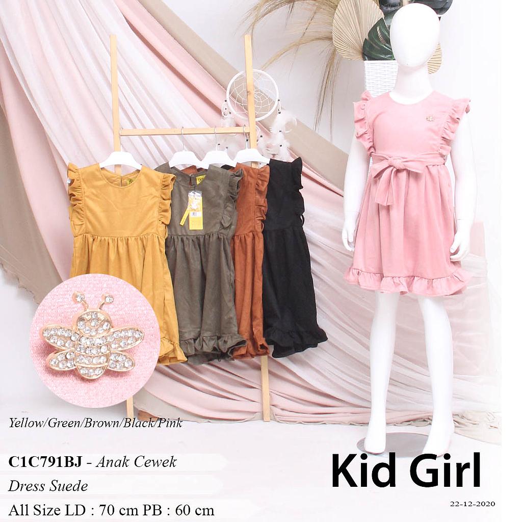 YULLIA SUEDE DRESS PITA PINGGANG 