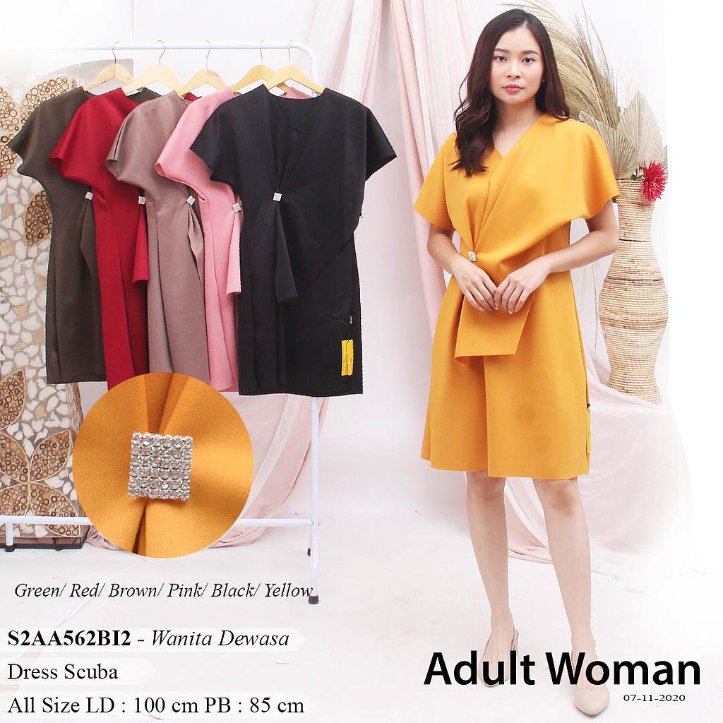 MICHELLE DRESS V NECK KANCING DIAMOND SCUBA