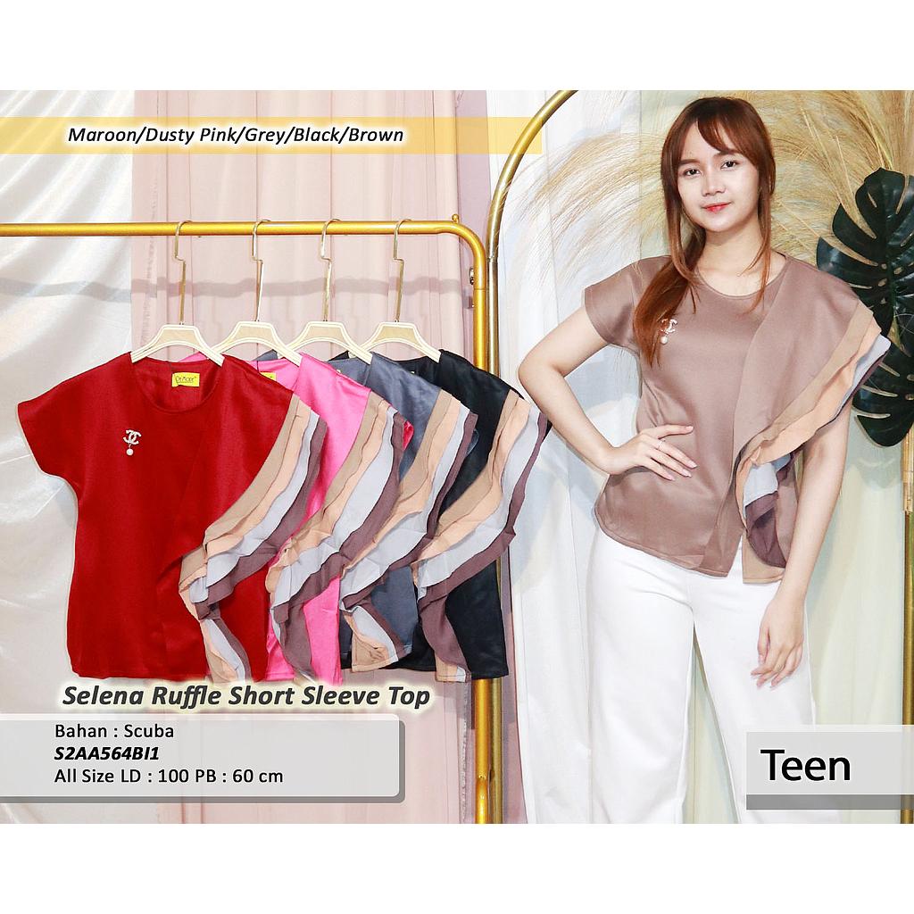 Selena Ruffle short sleeve top