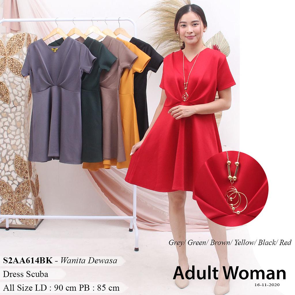 LALA DRESS V NECK SCUBA + KALUNG