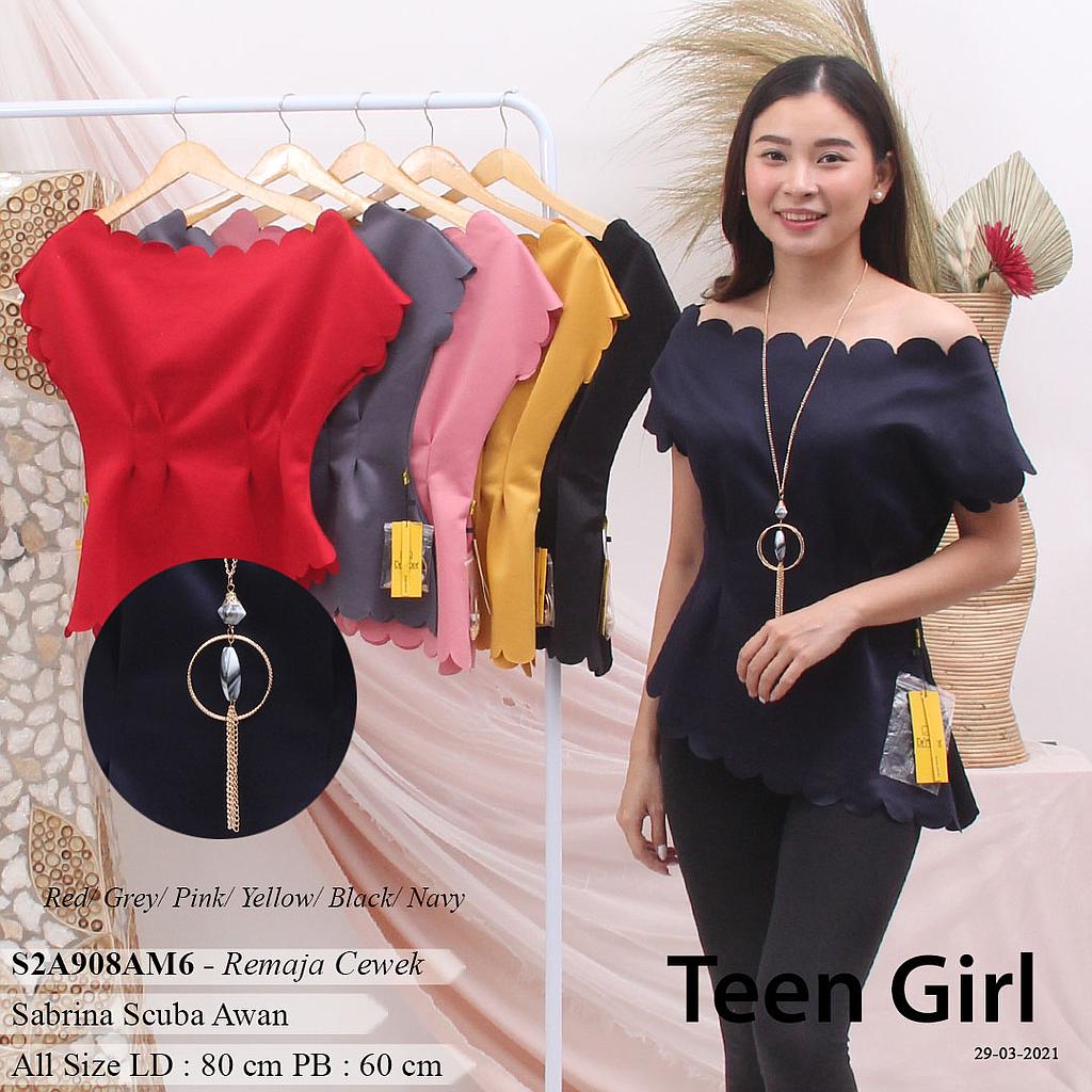 LUNA BLOUSE AWAN LIPIT PINGGANG + KALUNG