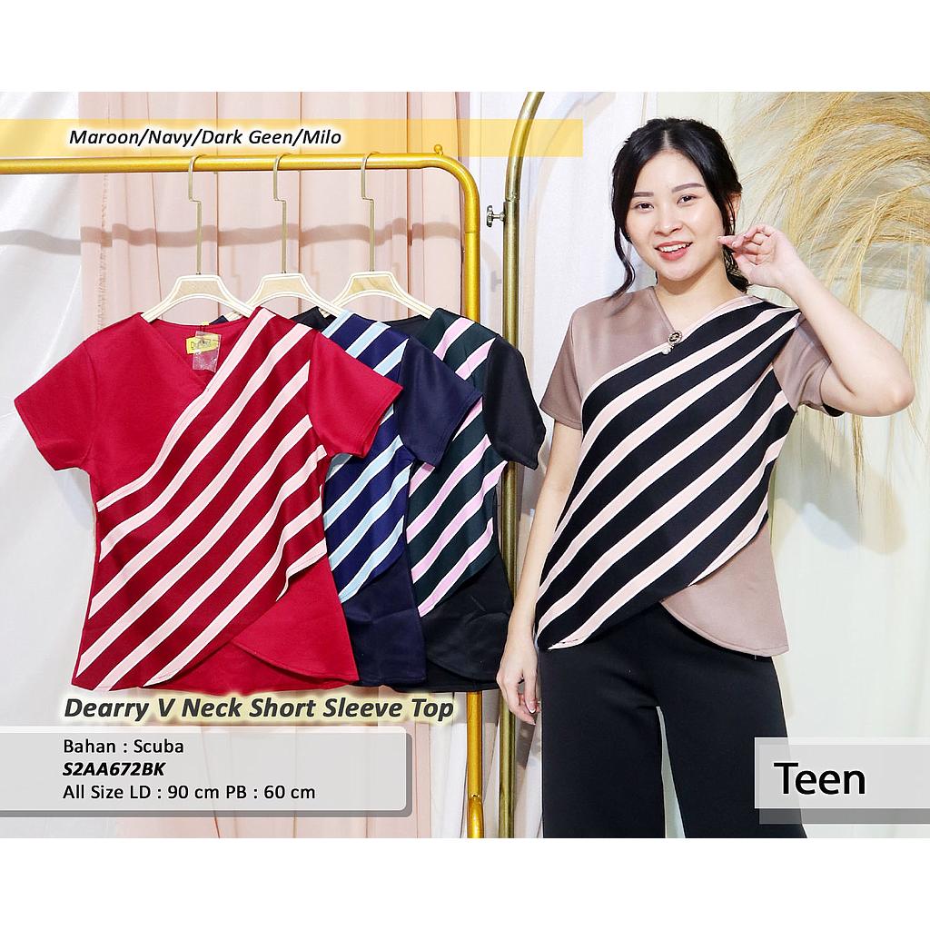Dearry V Neck Short Sleeve Top
