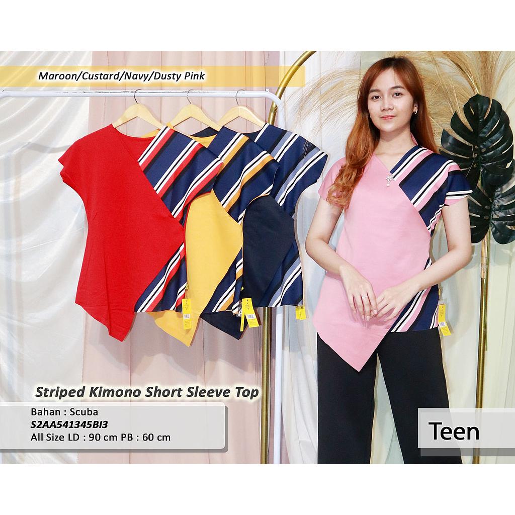 Striped Kimono short sleeve top