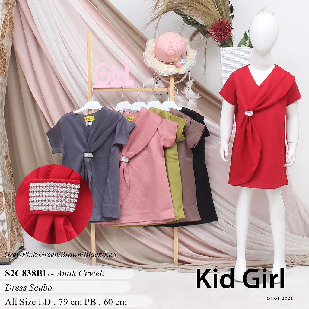 LIA DRESS SCUBA VARIASI RUMBAI PITA 